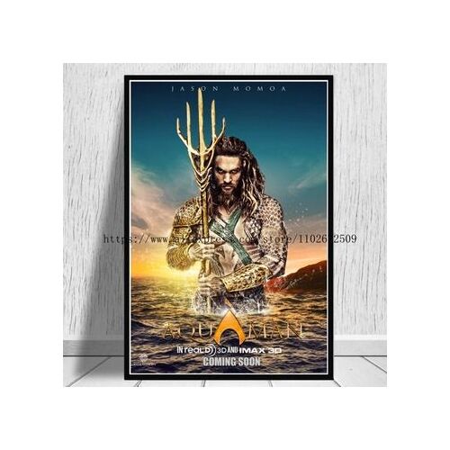 Affiche toile Comics - Aquaman Jason Momoa toiles,mpression murale Poster pour salon chambre ¿¿ coucher d¿¿cor sans cadre(30*40cm)