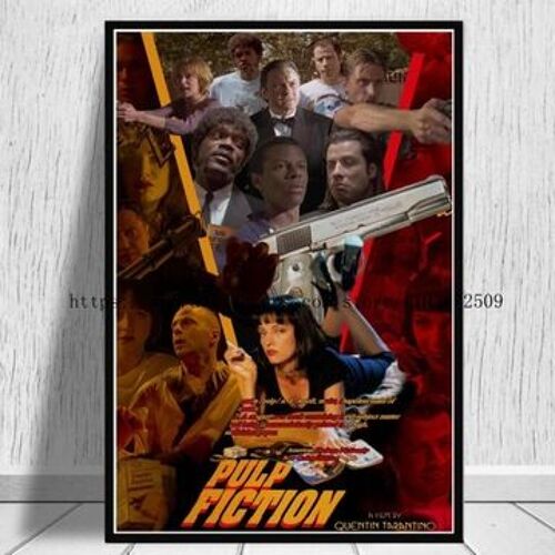 Pulp Fiction toile affiche affiches toile mala,mpression murale Poster pour salon chambre ¿¿ coucher d¿¿cor sans cadre(30*40cm)