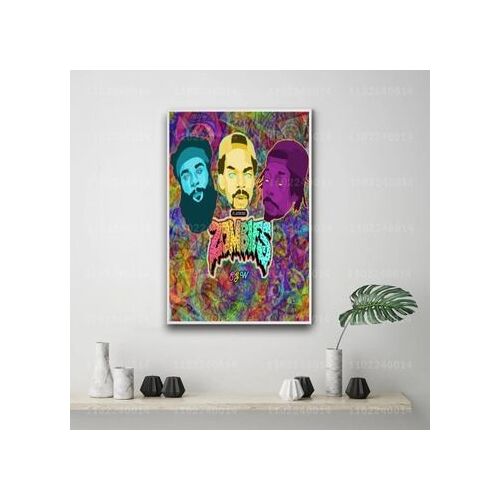 Affiche en toile Flatbush zombies hip pop groupe d,mpression murale Poster pour salon chambre ¿¿ coucher d¿¿cor sans cadre(30*40cm)
