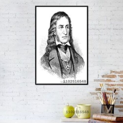 Affiche sur toile de Niccol¿° Paganini, affiche de peinture,mpression murale Poster pour salon chambre ¿¿ coucher d¿¿cor sans cadre(30*40cm)