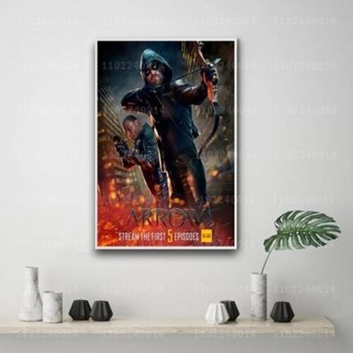 Affiche toile Arrow saison 6 d¿¿cor de jeu tv,mpression murale Poster pour salon chambre ¿¿ coucher d¿¿cor sans cadre(30*40cm)