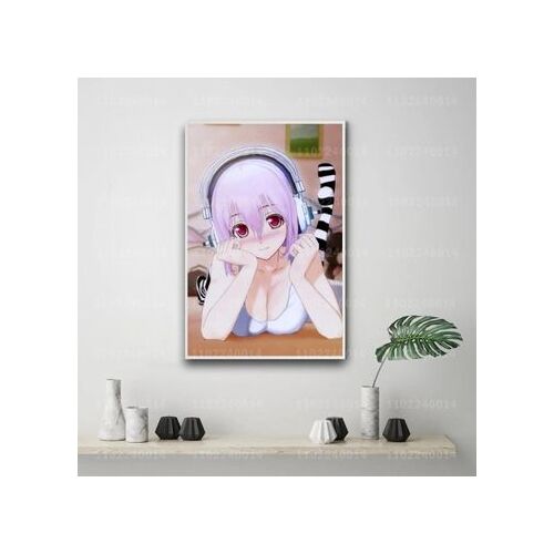 Affiche en toile d¿¿corative de dessin anim¿¿ Super Sonico,mpression murale Poster pour salon chambre ¿¿ coucher d¿¿cor sans cadre(30*40cm)
