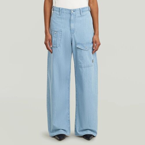 Jean Belted Cargo Loose - Bleu Clair - Femmes