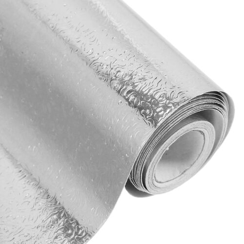 Autocollant mural de cuisine imperméable et autocollant en PVC résistant à l'huile pour armoires et zones de cuisson - Argenté 500 cm