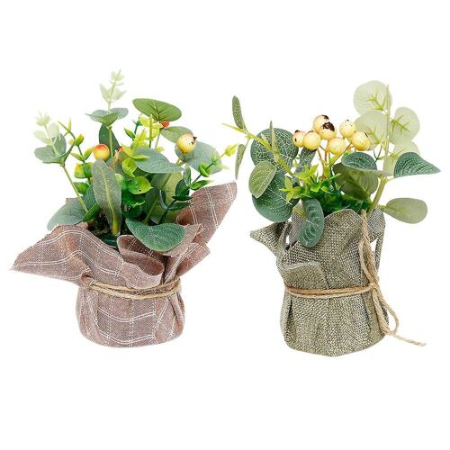Lot de 2 plantes artificielles réalistes ¿ Décoration durable en TPE pour la maison, le bureau et les événements ¿ Aucun entretien requis