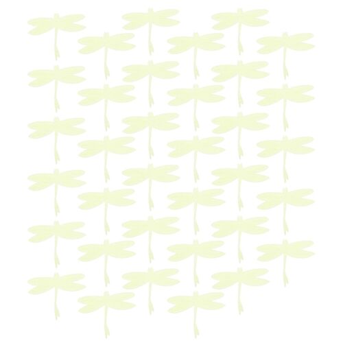 35 autocollants muraux libellules lumineux - Autocollants phosphorescents pour la décoration intérieure, faciles à appliquer, couleurs assorties