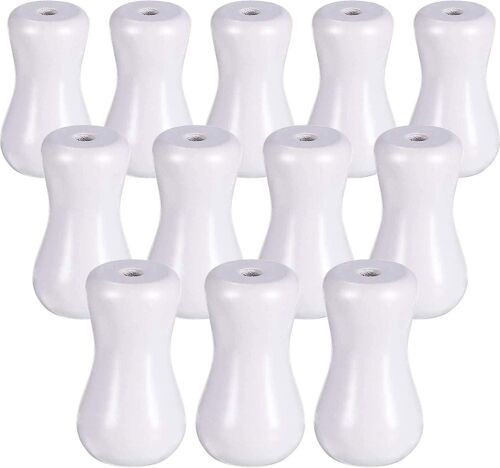 12 pompons en bois écologiques pour stores ¿ Boutons DIY élégants en blanc et noir ¿ Installation facile