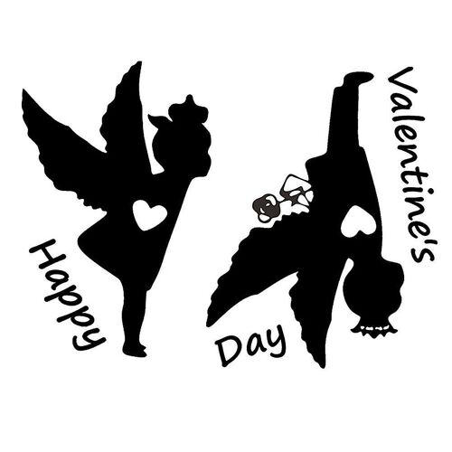 Stickers muraux Saint-Valentin - 2 ensembles d'autocollants décoratifs en PVC pour la décoration de la maison, des fêtes et des magasins - Autocollants et amovibles