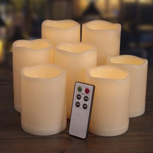 Bougies Led D'extérieur Sans Flamme ¿ Résine Ivoire À Piles Pour Mariages Et Fêtes ¿ Éclairage Sûr Et Élégant