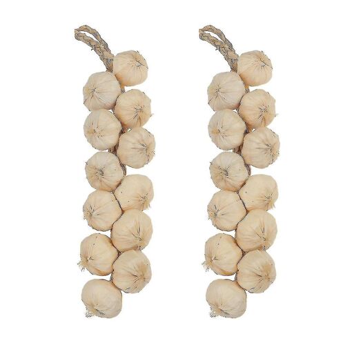 Guirlande d'ail réaliste en mousse, 2 pièces ¿ Décoration d'intérieur, outil pédagogique, cadeau unique pour la cuisine et les fêtes