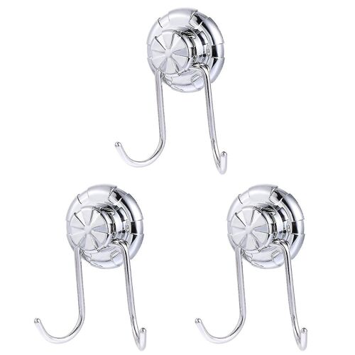 Lot de 3 crochets à ventouse en acier inoxydable ¿ Crochets à ventouse durables pour murs lisses, parfaits pour la salle de bain et la cuisine