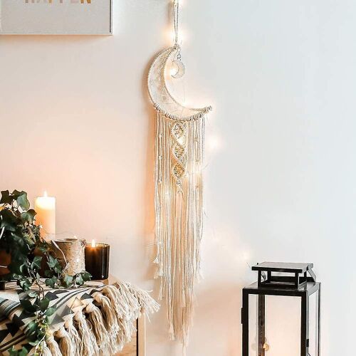 Attrape-rêves mural en macramé bohème fait main ¿ Décoration chic en coton pour chambre, salon et événements