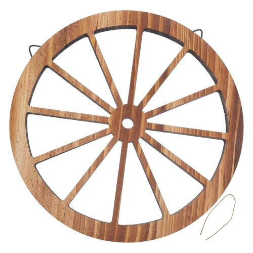 Décoration murale rustique en forme de roue de chariot en bois vintage ¿ Charmante décoration de jardin pour la maison et le bureau