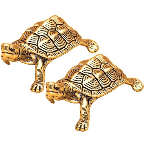 Lot de 2 tortues décoratives de table vintage en laiton ¿ Ornements miniatures exquis pour la maison et le bureau