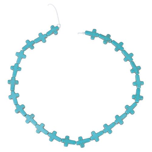 Lot de 2 perles turquoises durables en forme de croix pour la fabrication de bijoux et la décoration intérieure ¿ Accessoires cadeaux uniques