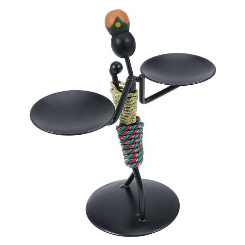 Bougeoir en fer pour femmes africaines ¿ Applique de style folklorique pour la décoration intérieure, les mariages et les occasions spéciales