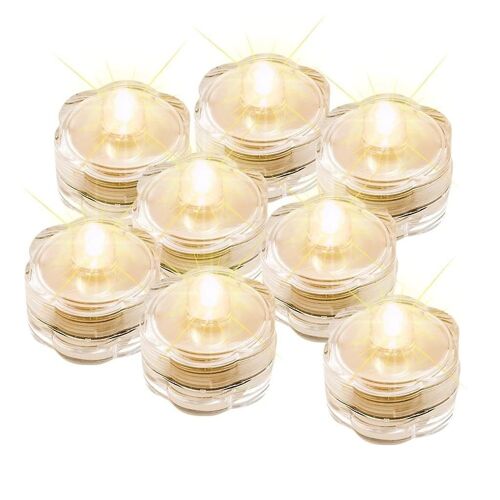 Bougies chauffe-plat submersibles étanches à 12 LED - Sans flamme, sûres et parfaites pour les événements, les piscines et la décoration extérieure