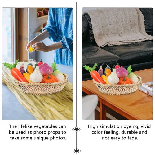 Lot de 12 légumes artificiels réalistes en mousse pour décoration, photographie, éducation et présentations de restaurants