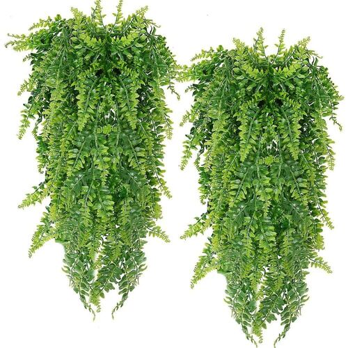 Lot de 2 lierres artificiels réalistes ¿ Plantes suspendues de 84 cm pour décoration intérieure et extérieure, aucun entretien requis