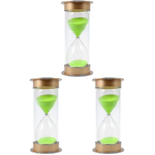 Lot De 3 Sabliers De 60 Minutes - Sablier Incassable Avec Sable Vert, Idéal Pour Les Enfants Et La Décoration Intérieure