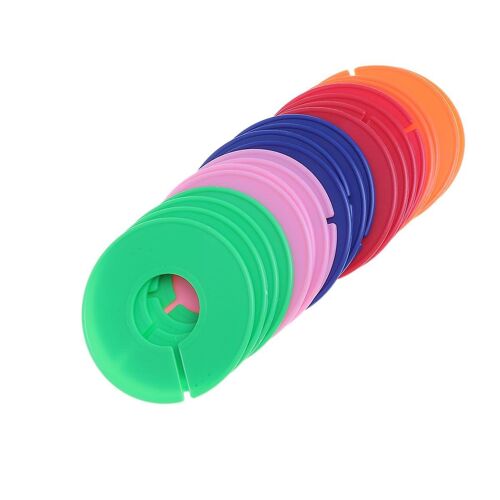 Lot de 20 boucles de taille durable pour portants à vêtements ¿ Étiquettes colorées pour rangement de placard, pour travaux manuels et couture