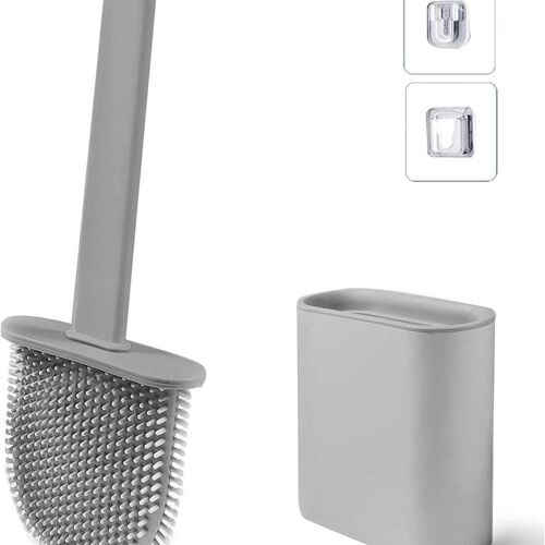 Brosse WC avec support, brosse WC flexible en silicone, rapide goodnice