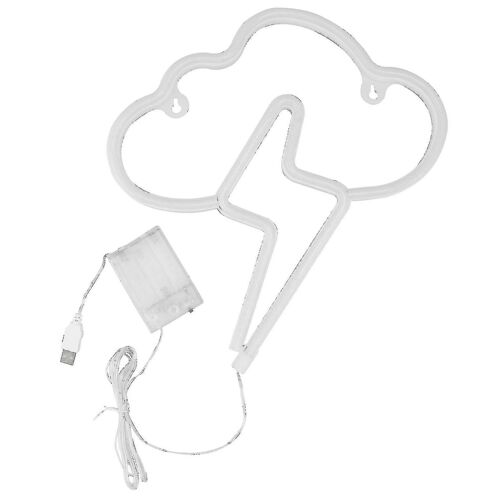 Lampe Néon Cloud Lightning ¿ Décoration Led Fantaisiste Pour La Maison, Les Fêtes Et La Veilleuse ¿ Alimentation Usb/Batterie, 2 Couleurs