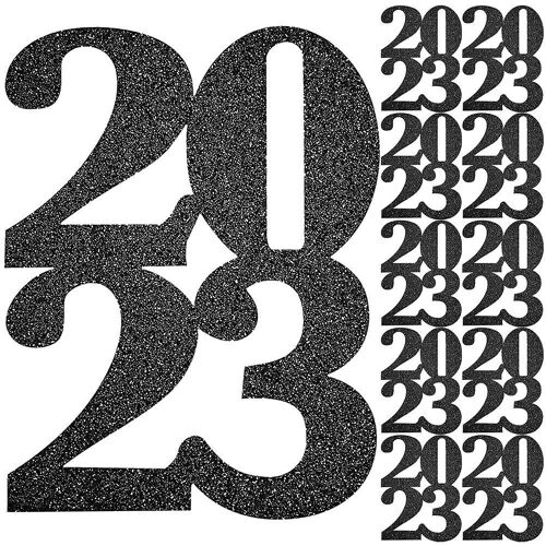 40 étiquettes de remise de diplôme à paillettes 2023 ¿ Décoration d'intérieur réutilisable pour fêtes, célébrations et arrière-plans photo