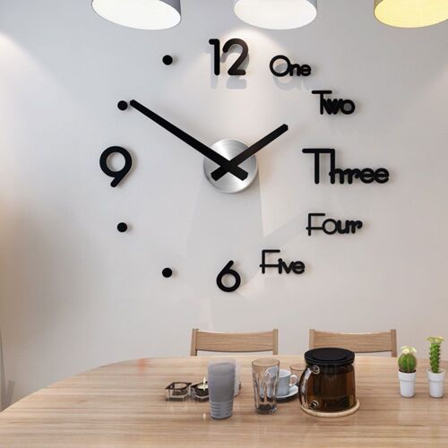 Horloge murale moderne à faire soi-même ¿ Design élégant en miroir acrylique, silencieuse, tailles personnalisables pour la décoration de la maison et du bureau