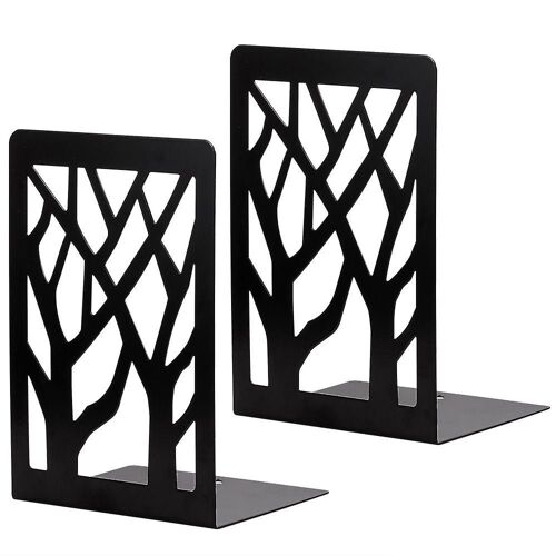 Serre-livres en métal robuste avec base antidérapante | Design ajouré élégant pour bibliothèques et rangement