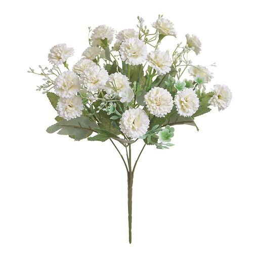 Bouquet de 20 branches de clous de girofle et d'?illets artificiels blancs ¿ Décoration en soie réaliste pour la maison, le bureau et les événements