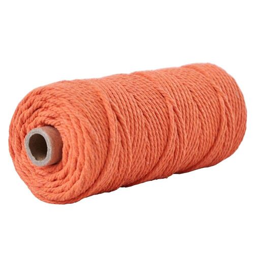 Corde En Coton Orange Durable De 100 M ¿ Fil Tressé De 3 Mm Pour Projets De Macramé, D'artisanat, De Reliure Et De Tapisserie