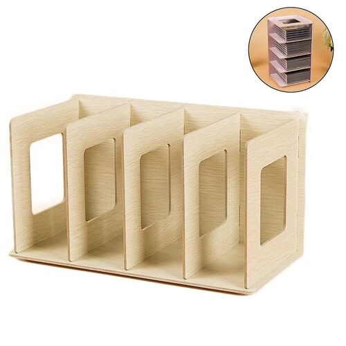 Étagère De Rangement Élégante En Bois Pour Cd Et Dvd - Organiseur Multimédia Compact Avec Poignées Renforcées - Parfait Pour La Décoration Intérieure