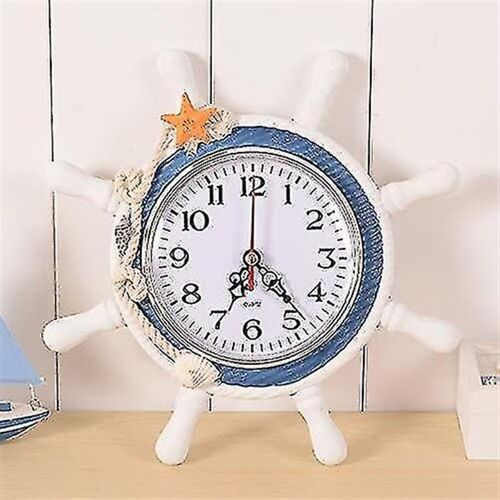 Horloge murale nautique - Motif roue de plage pour la décoration intérieure, cadeau idéal pour les amoureux de la mer et les passionnés de navigation