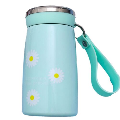 Petite Bouteille Thermos Marguerite Tasse D'eau Portable Vert Style 1 Goodnice