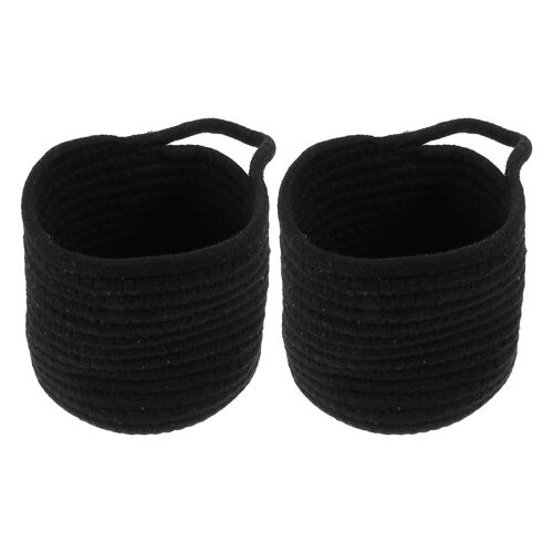 Lot de 2 paniers de rangement en corde de coton ¿ Organisateurs élégants et peu encombrants pour la maison, les jouets, les collations et les essentiels