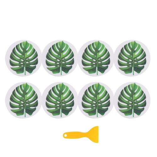 Autocollants antidérapants pour baignoire en forme de feuille ¿ Des marches de douche antidérapantes amusantes et sûres pour les enfants ¿ Faciles à appliquer, durables et attrayantes