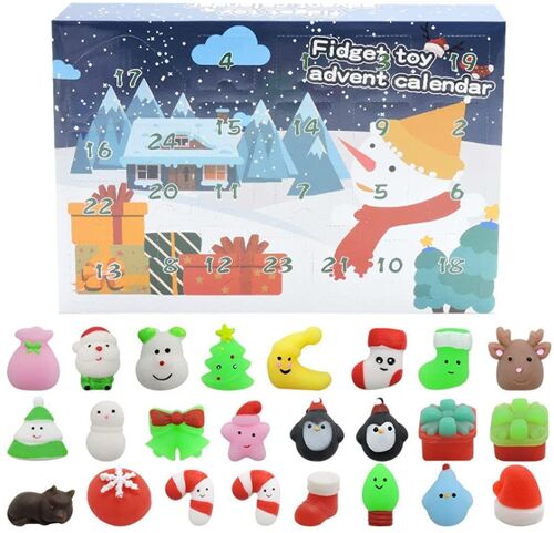 Calendrier de l'Avent de Noël 2021 : 24 jouets amusants pour enfants et adultes, sûrs et colorés, compte à rebours jusqu'à Noël.