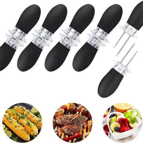 10 Pièces/5 Paires De Supports Pour Épis De Maïs, Épis De Maïs En Acier Inoxydable, Noir Goodnice