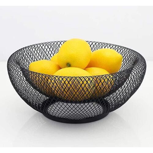 Corbeille à fruits élégante en maille métallique ¿ Panier décoratif polyvalent pour la cuisine, le bureau et la maison ¿ Parfait pour les fruits et les collations