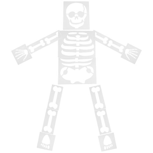 15 pochoirs squelettes d'Halloween durables pour décoration murale et artisanat - Modèles non toxiques et réutilisables pour une décoration festive
