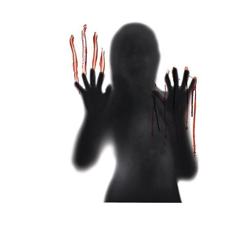 Autocollant mural fantôme d'Halloween réaliste - Conception de sang effrayant pour fenêtres et portes - Parfait pour les fêtes effrayantes !