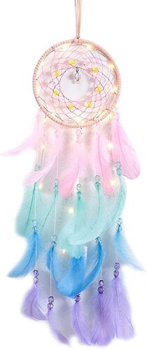 Attrape-rêves LED enchanteur - Décoration murale artisanale pour de beaux rêves et une énergie positive