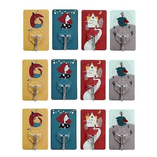 Lot de 20 crochets muraux adhésifs motif dessin animé pour la maison ¿ Salle de bain, cuisine, salon, faciles à décoller et à coller