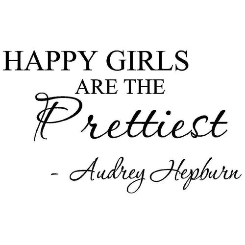 Sticker mural inspirant avec citation d'Audrey Hepburn - Autocollant amovible en PVC noir pour la décoration de la maison et du bureau