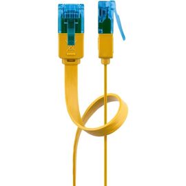 Goobay CAT 6A Câble Patch Plat, U/UTP 3m Jaune (CU)