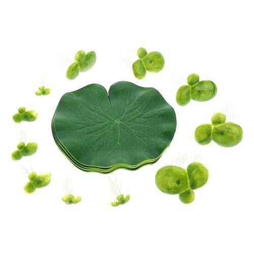 Plantes aquatiques artificielles ¿ Feuilles de lotus et lentilles d'eau pour aquariums, étangs et aquariums ¿ Green Decor