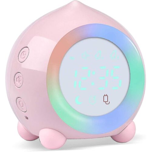 Réveil simulateur de lever de soleil pour enfants - Veilleuse LED lumineuse, fonction répétition, alarmes personnalisables