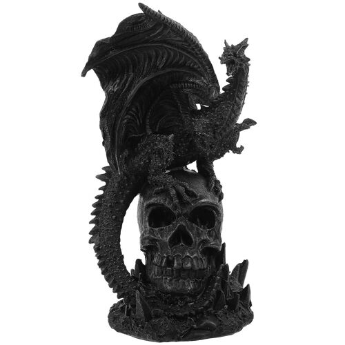 Statue de crâne de dragon gothique ¿ Décoration de dragon maléfique en résine pour la maison, le jardin, Halloween, idée cadeau unique
