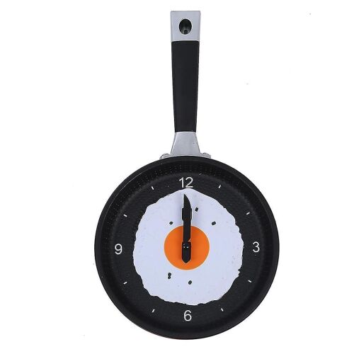 Horloge murale décorative en forme d'?uf au plat - Décoration de cuisine originale et originale